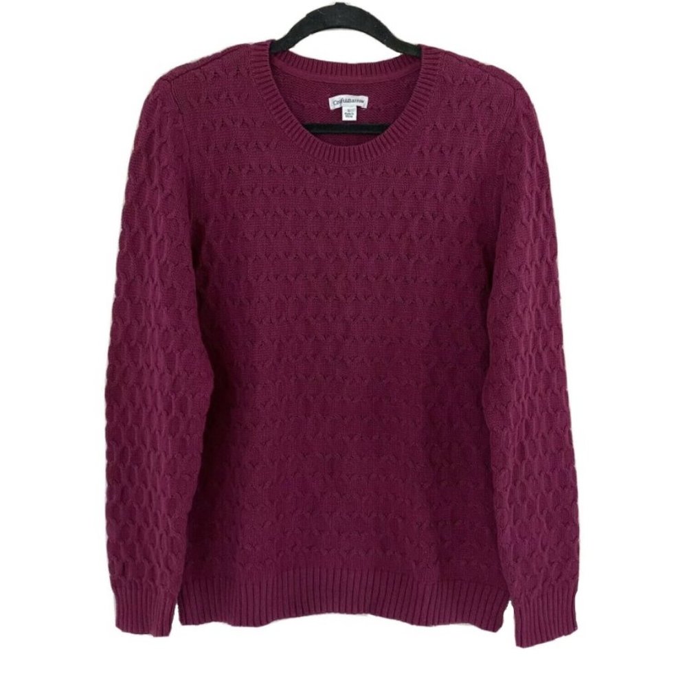 ⛔️SOLD⛔️ CROFT & BARROW Cable Knit Sweater Sz XL - Picture 2 of 13